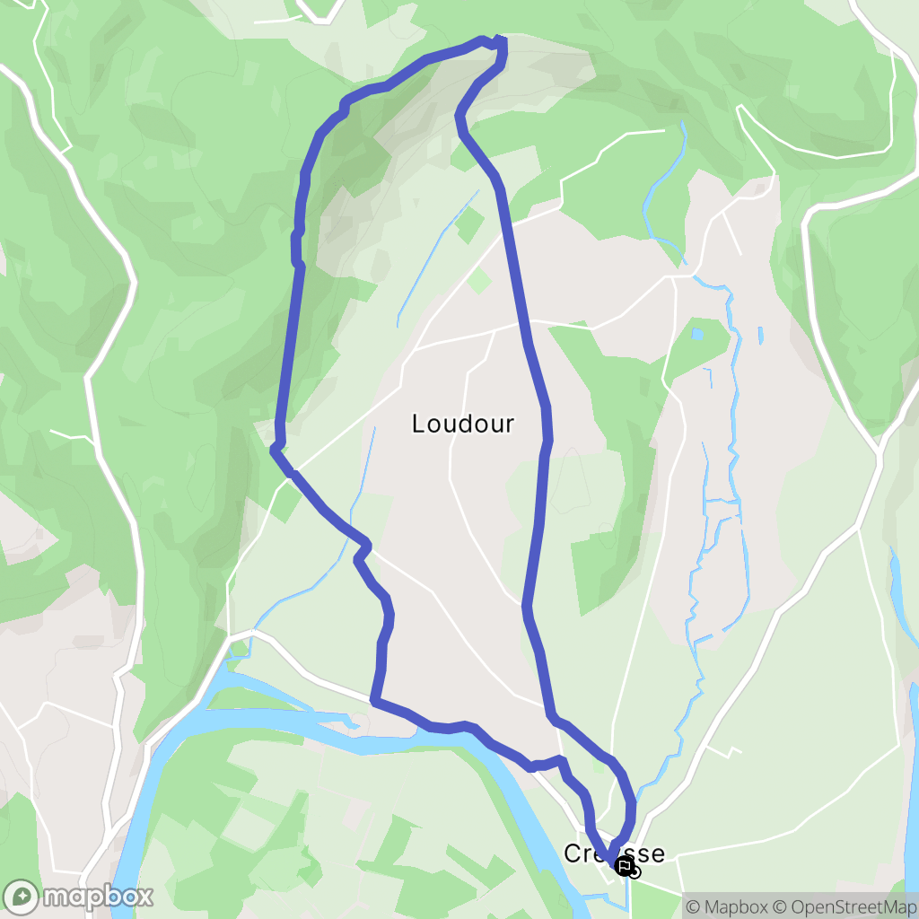 Creysse : carte du parcours de randonnée - France