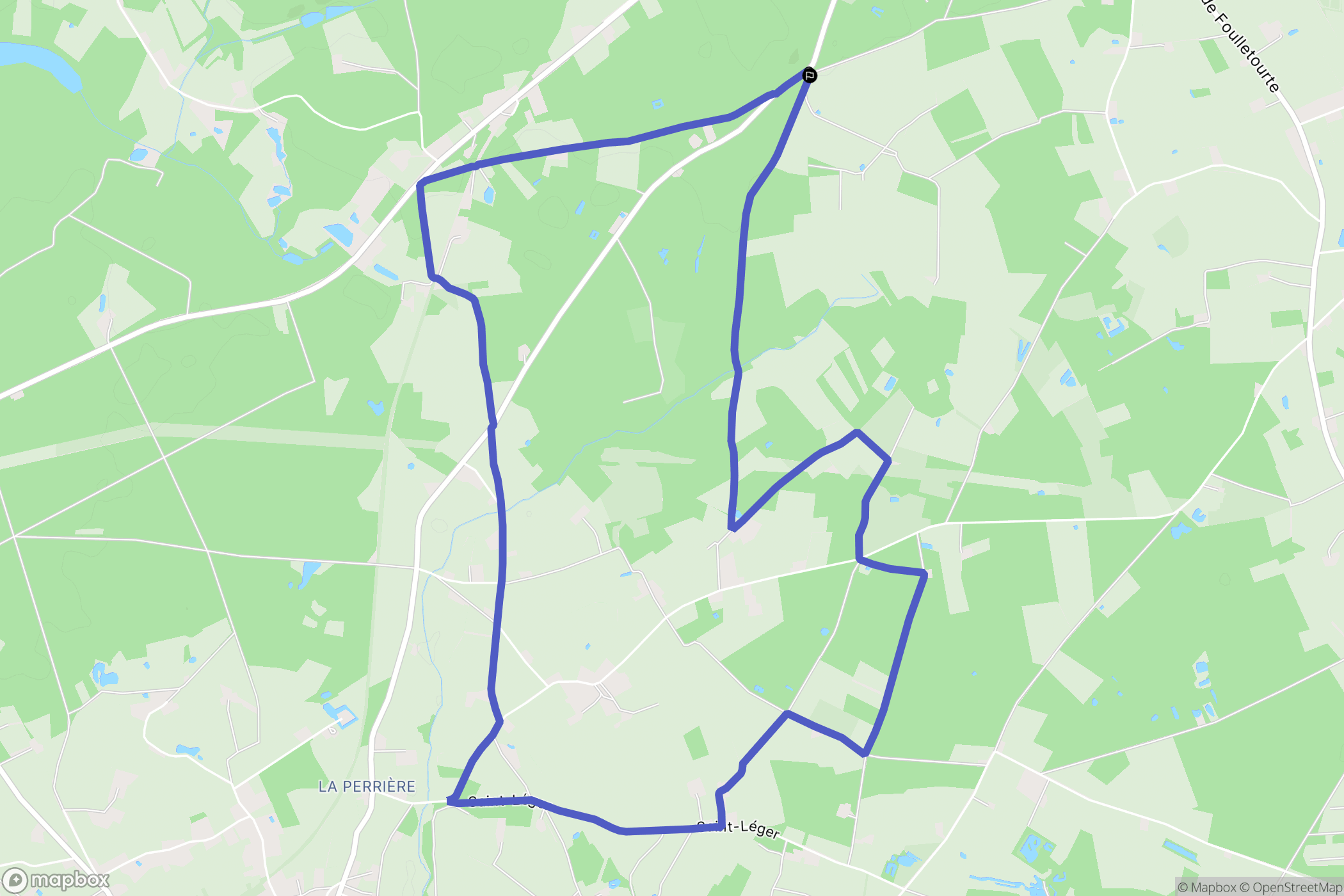 Mézeray : carte du parcours de randonnée - France