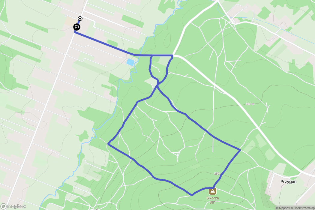 Niestachów: mapa trasy - Poland
