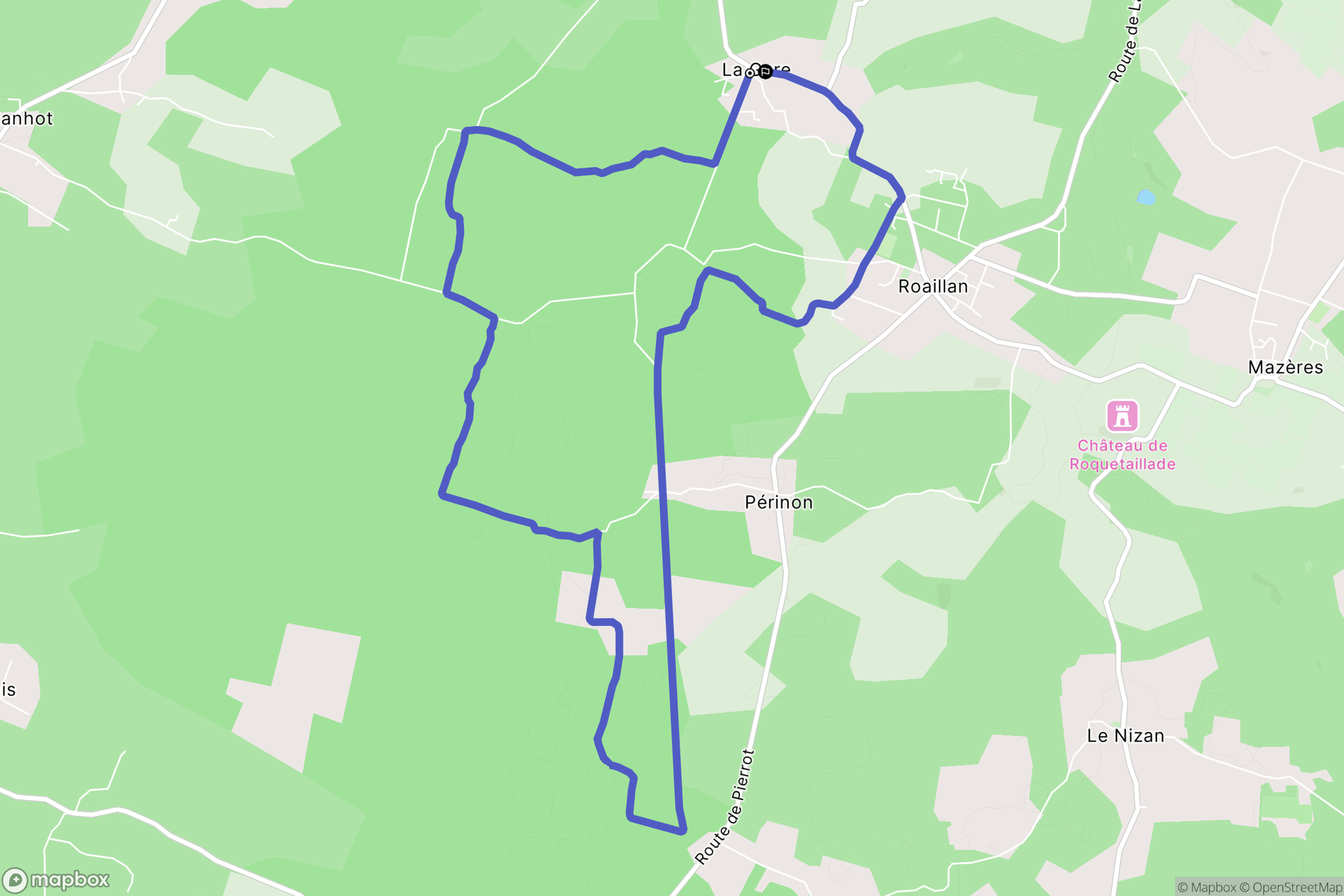 Roaillan : carte du parcours de randonnée - France