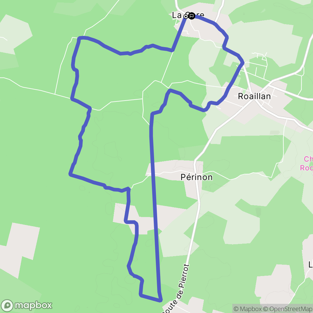 Roaillan : carte du parcours de randonnée - France