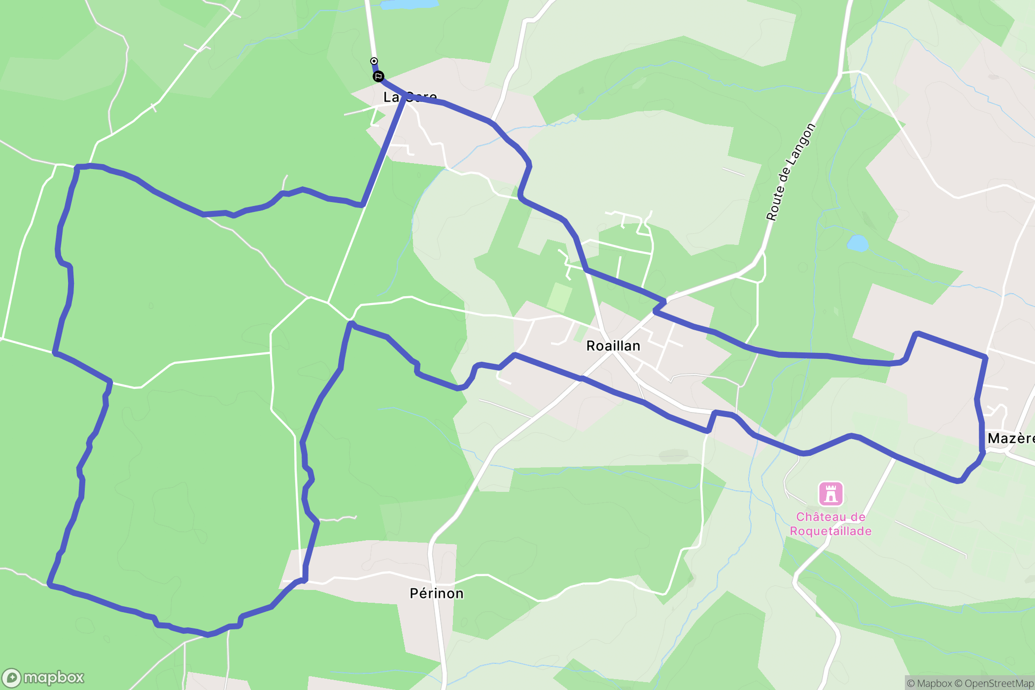 Roaillan : carte du parcours de randonnée - France