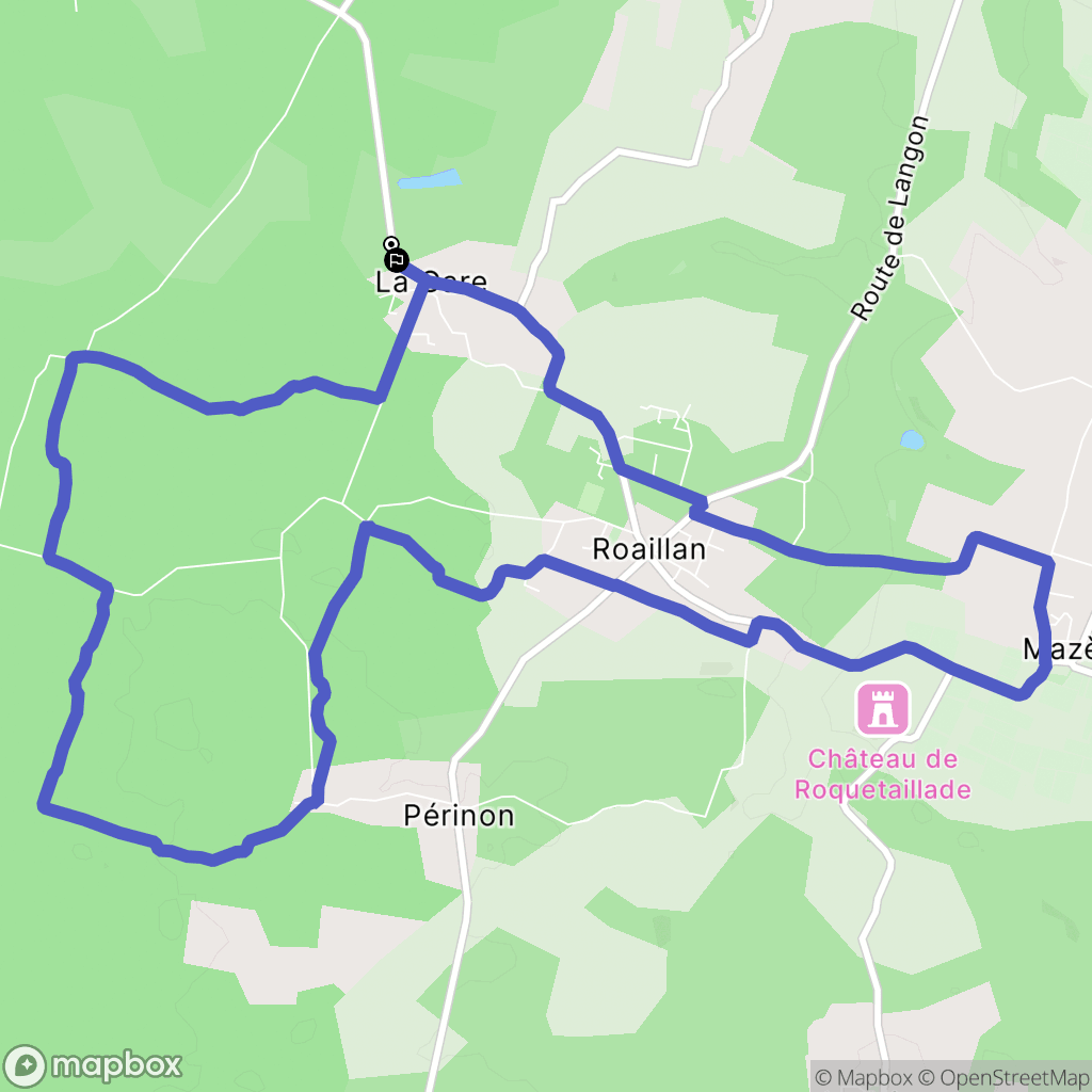 Roaillan : carte du parcours de randonnée - France
