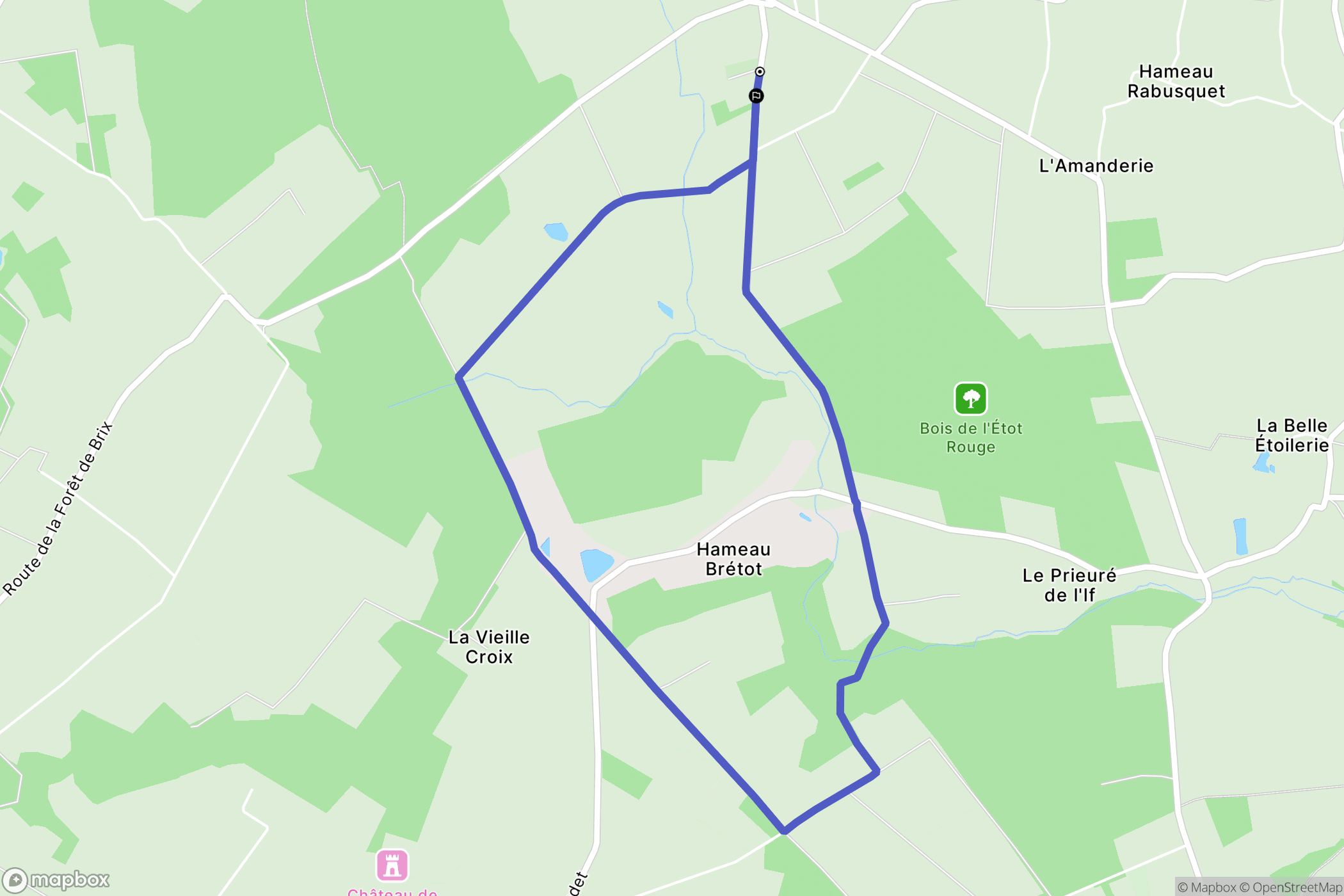 Saussemesnil : carte du parcours de randonnée - France