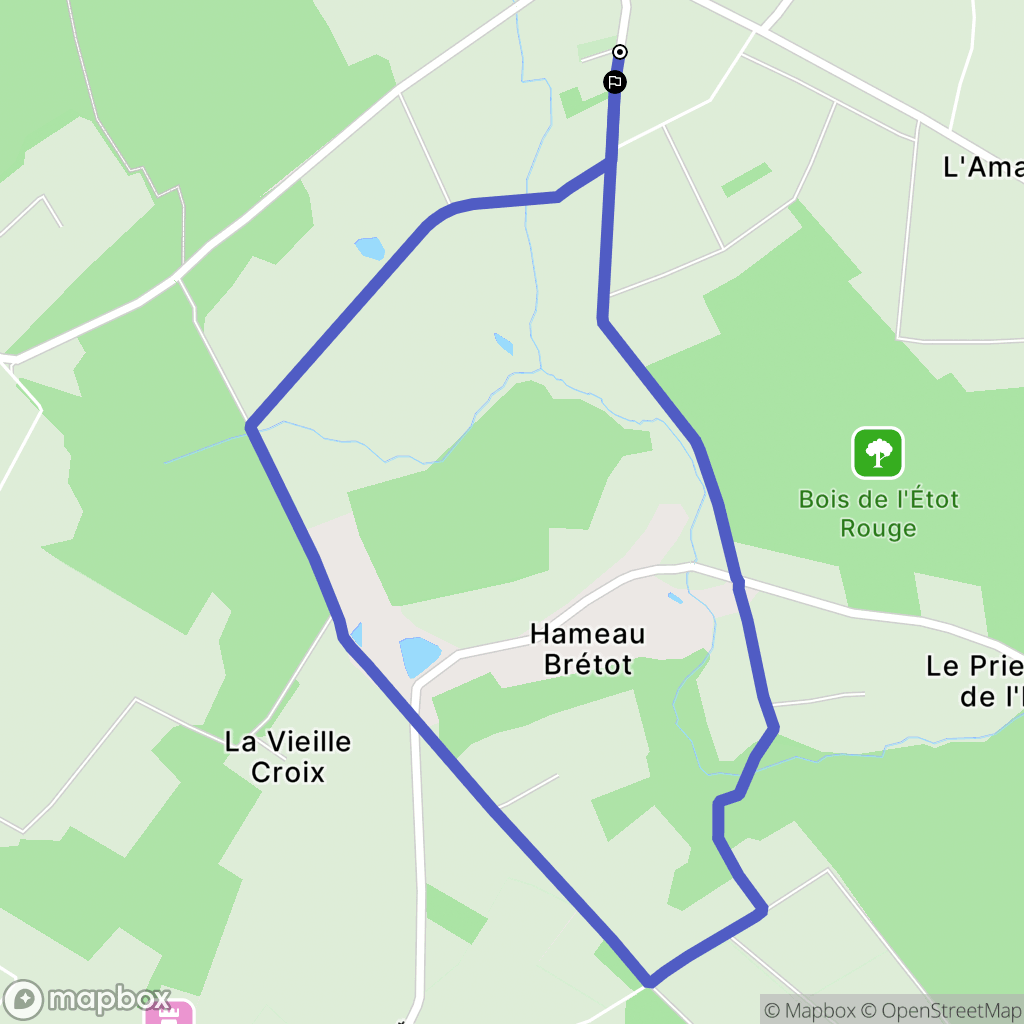 Saussemesnil : carte du parcours de randonnée - France