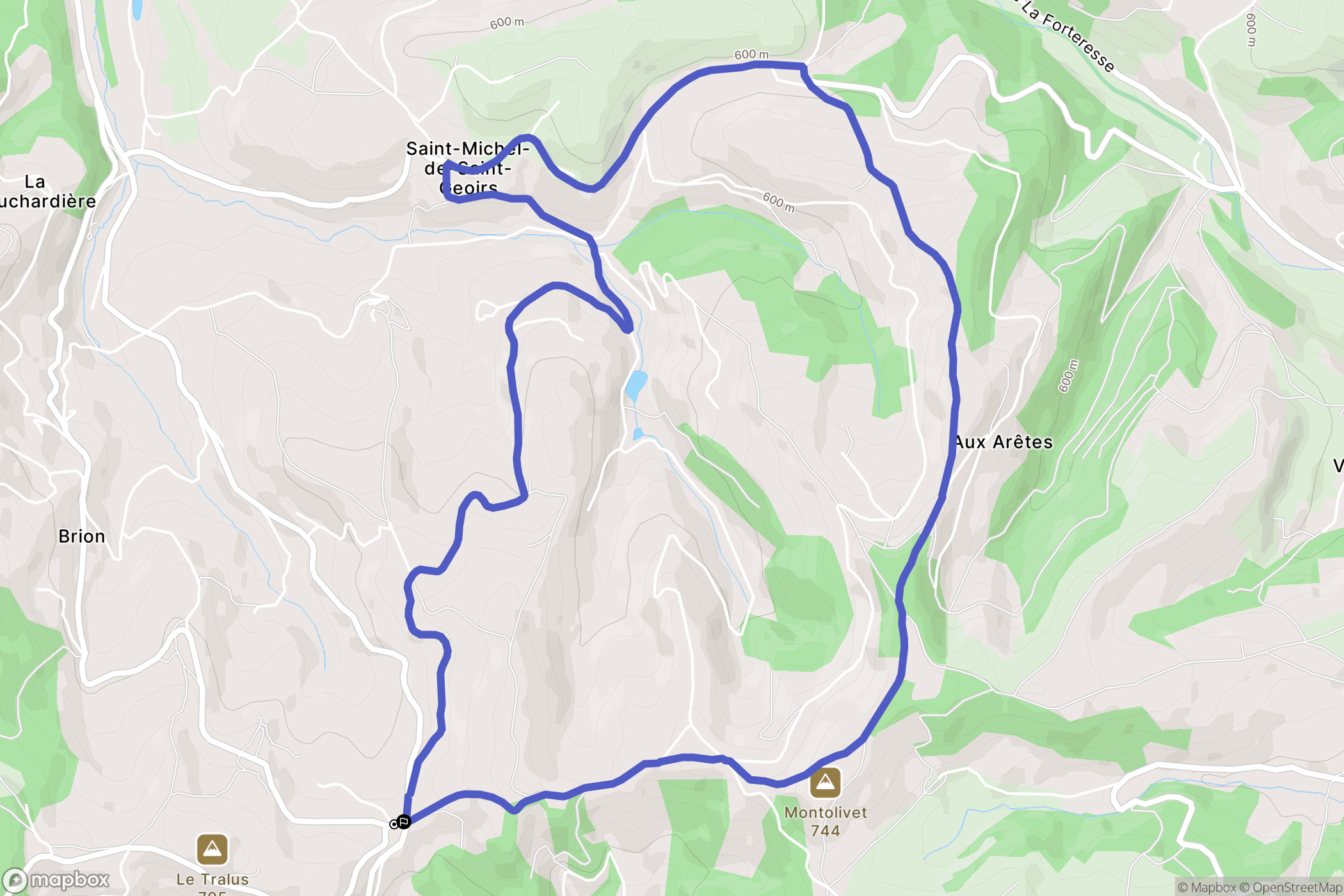 Brion : carte du parcours de randonnée - France