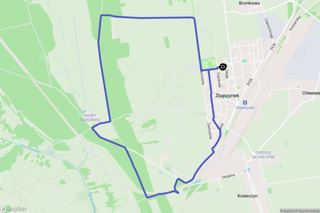 Zbąszynek: mapa trasy - Poland