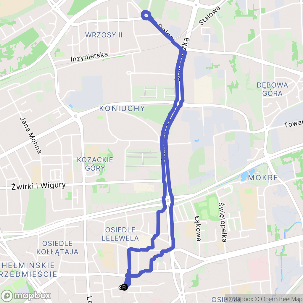Toruń: mapa trasy - Poland