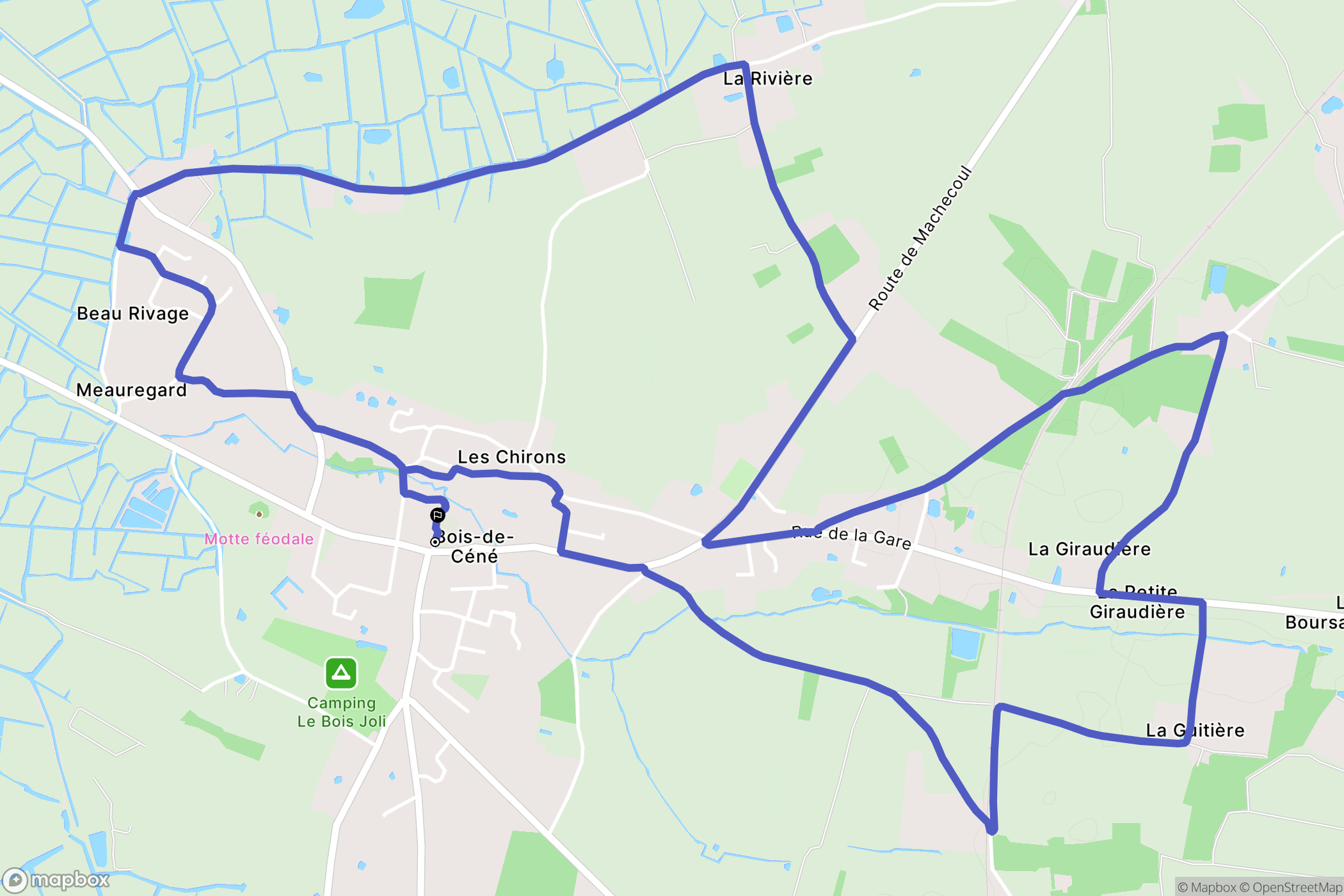 Bois-de-Céné : carte du parcours de randonnée - France