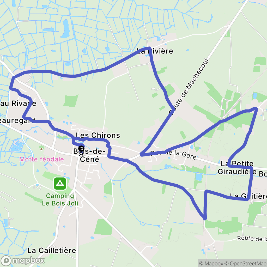 Bois-de-Céné : carte du parcours de randonnée - France