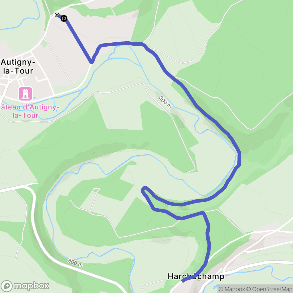 Autigny-la-Tour : carte du parcours de randonnée - France