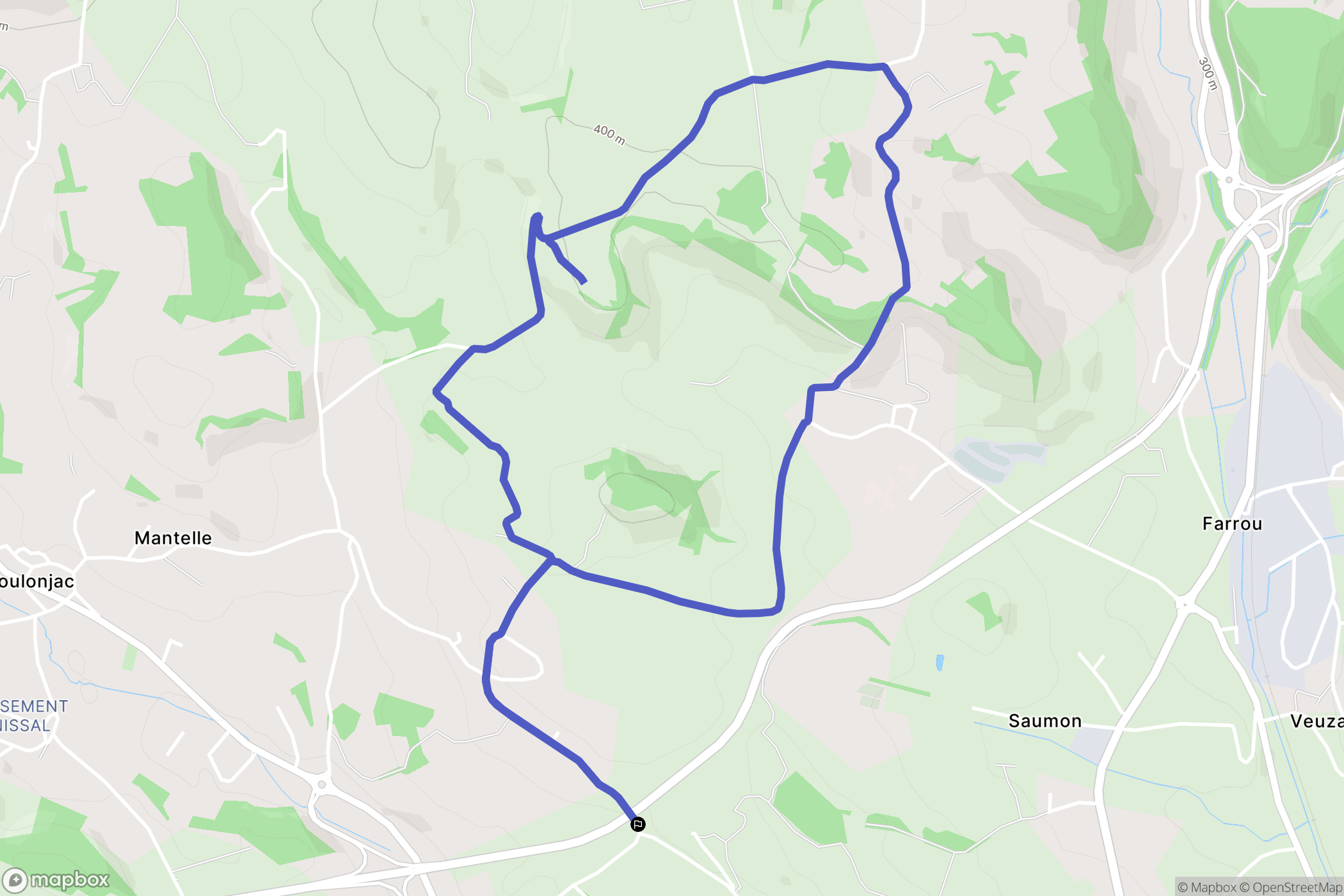 Villefranche-de-Rouergue : carte du parcours de randonnée - France