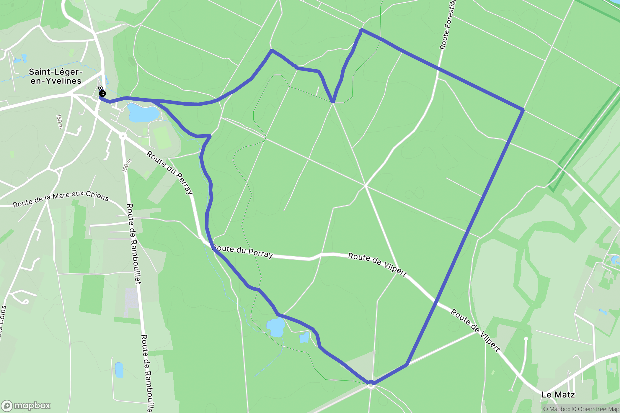 Saint-Léger-en-Yvelines : carte du parcours de randonnée - France