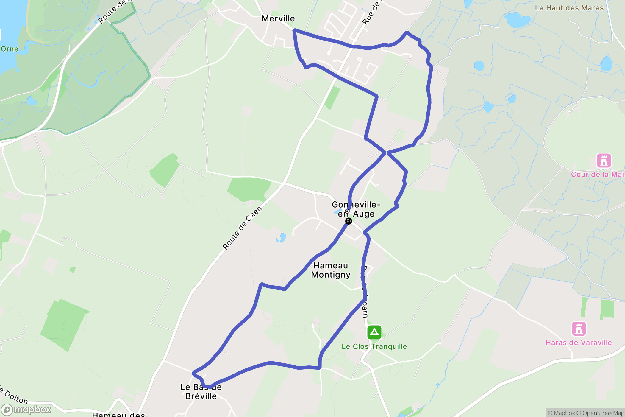 Gonneville-en-Auge : carte du parcours de randonnée - France
