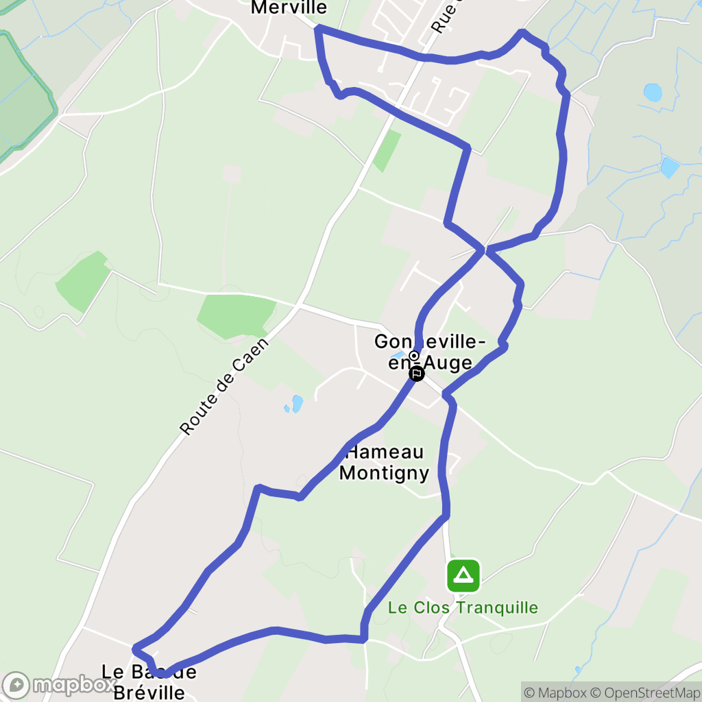 Gonneville-en-Auge : carte du parcours de randonnée - France