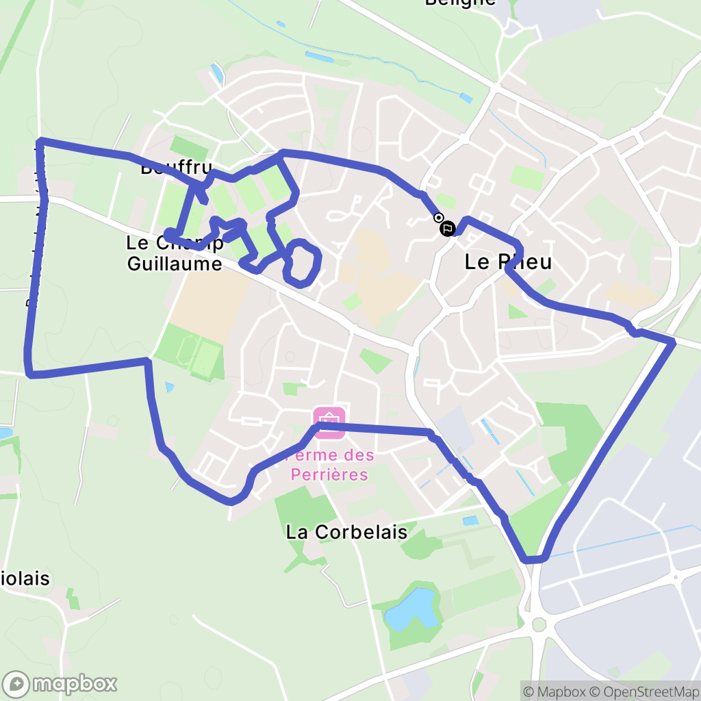 Le Rheu : carte du parcours de randonnée - France