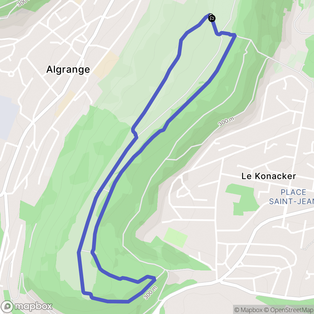 Algrange : carte du parcours de randonnée - France