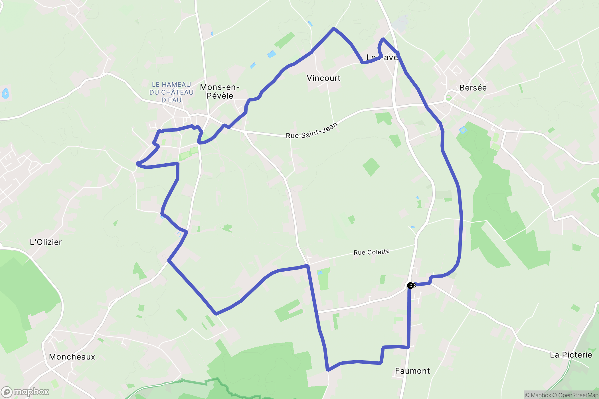 Faumont : carte du parcours de randonnée - France