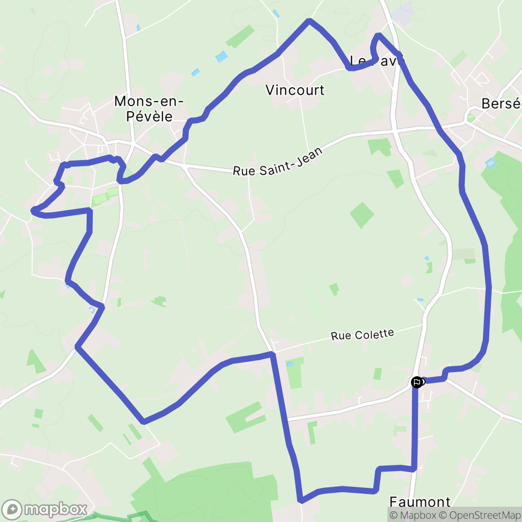 Faumont : carte du parcours de randonnée - France