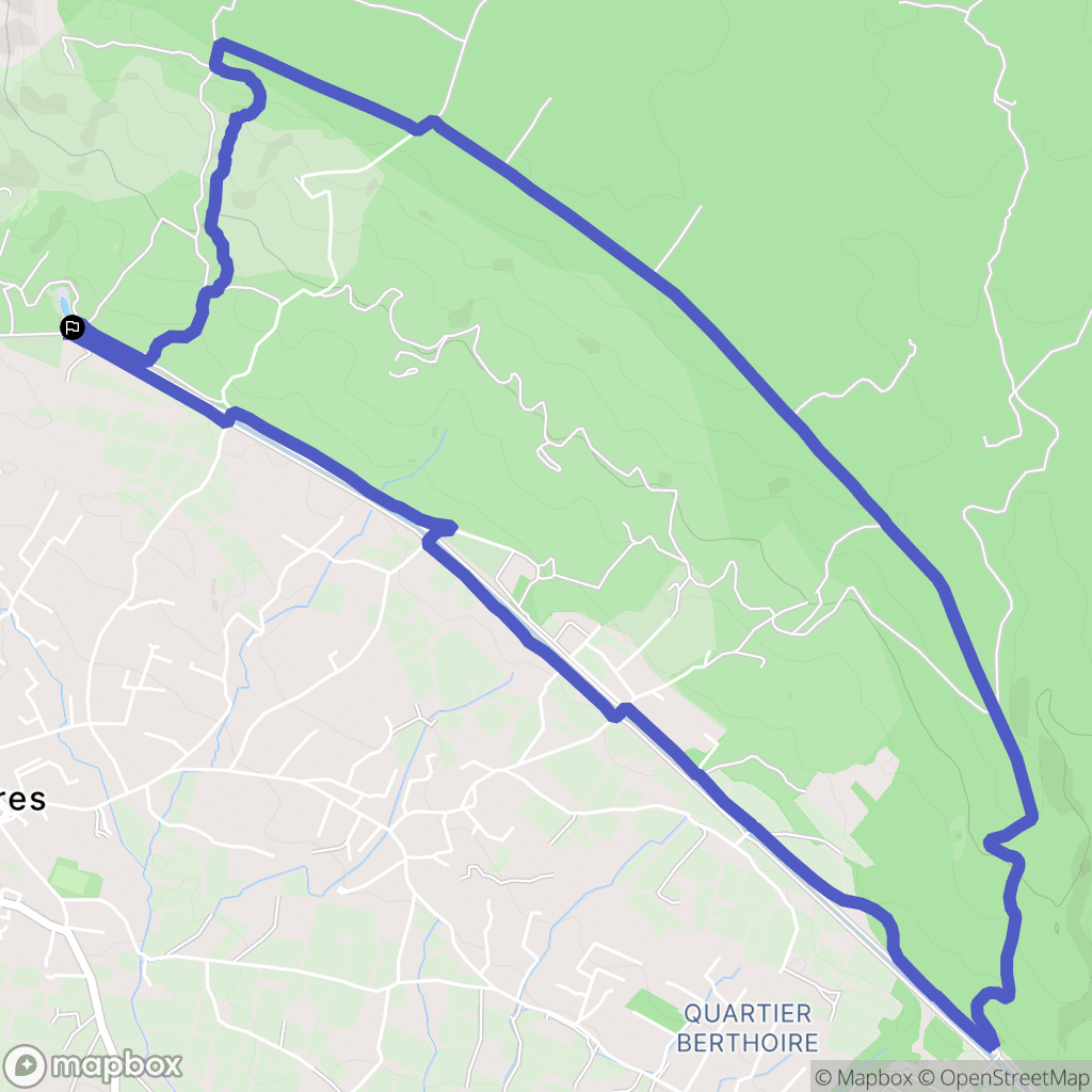 Pourrières : carte du parcours de randonnée - France