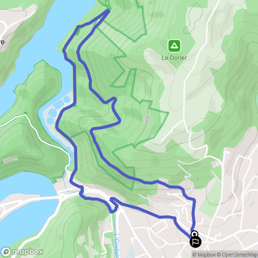 Unieux : carte du parcours de randonnée - France