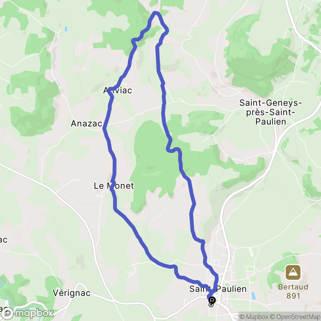 Saint-Paulien : carte du parcours de randonnée - France