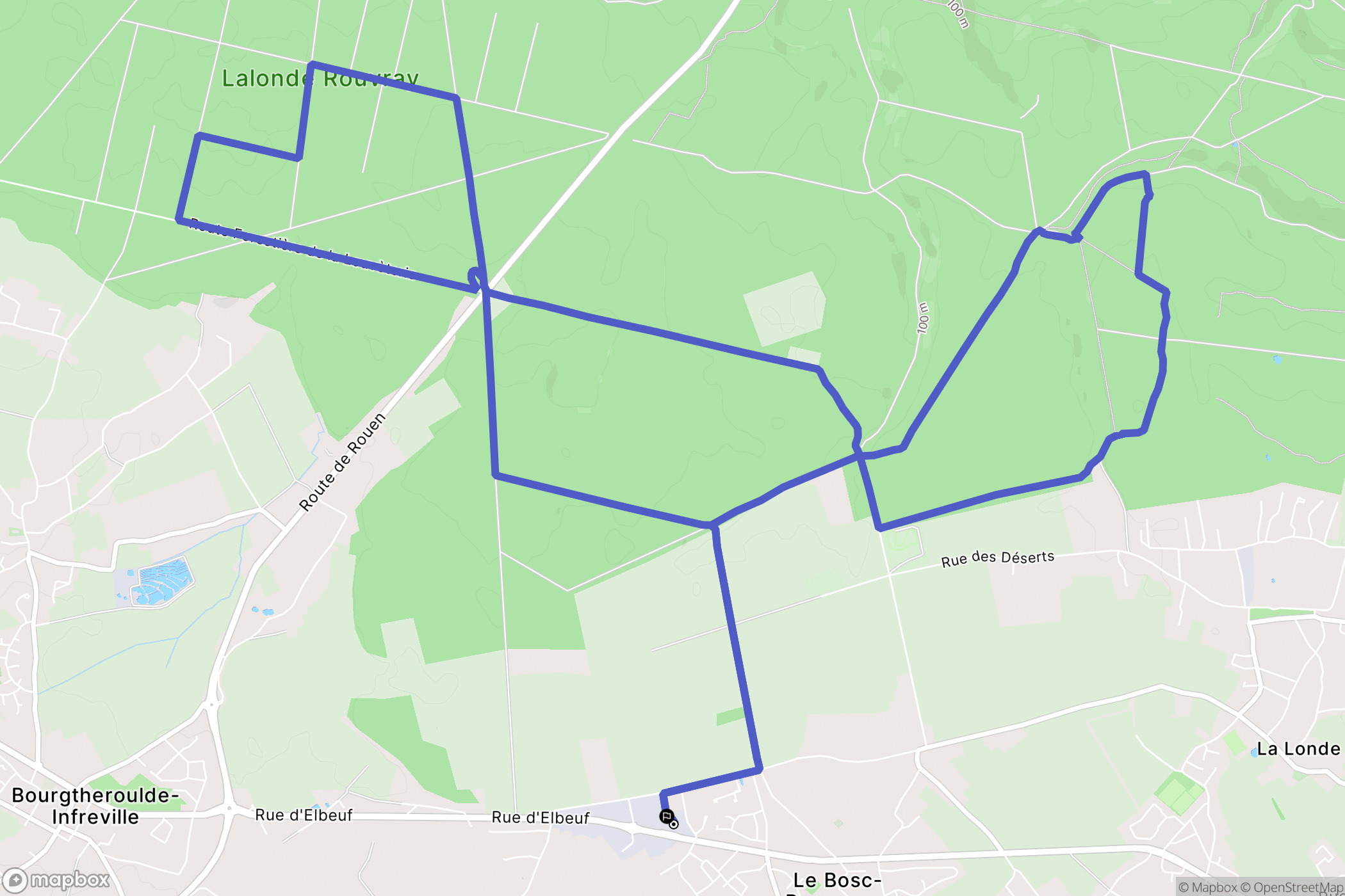 Bosroumois : carte du parcours de randonnée - France