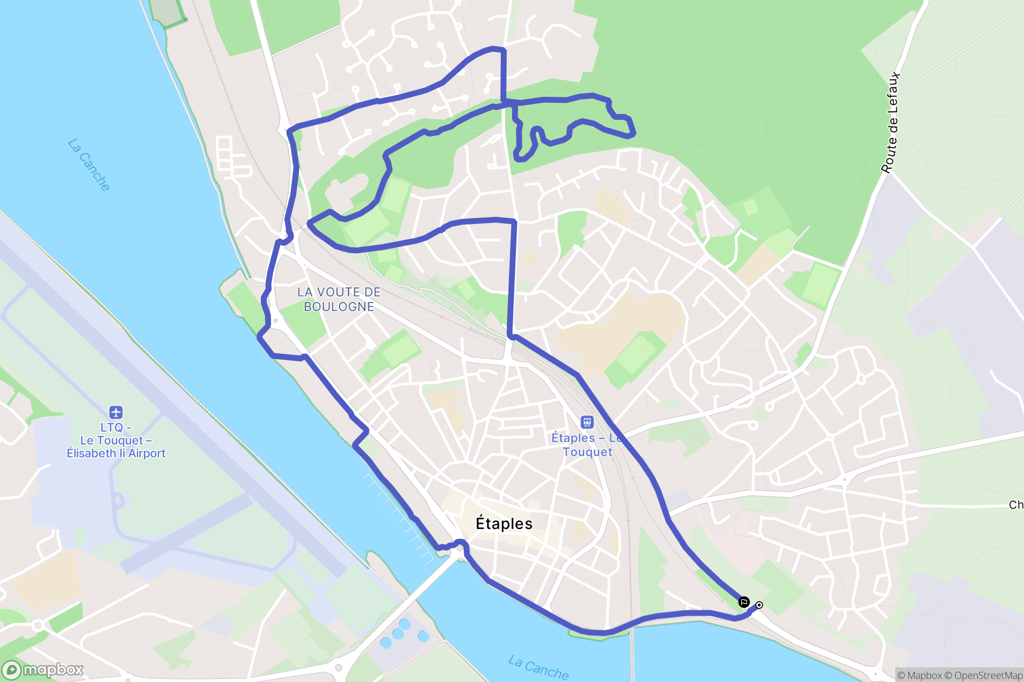 Étaples : carte du parcours de randonnée - France