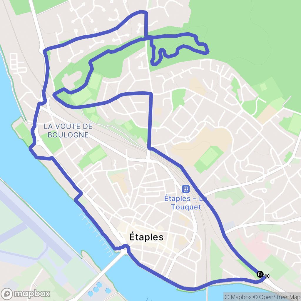 Étaples : carte du parcours de randonnée - France