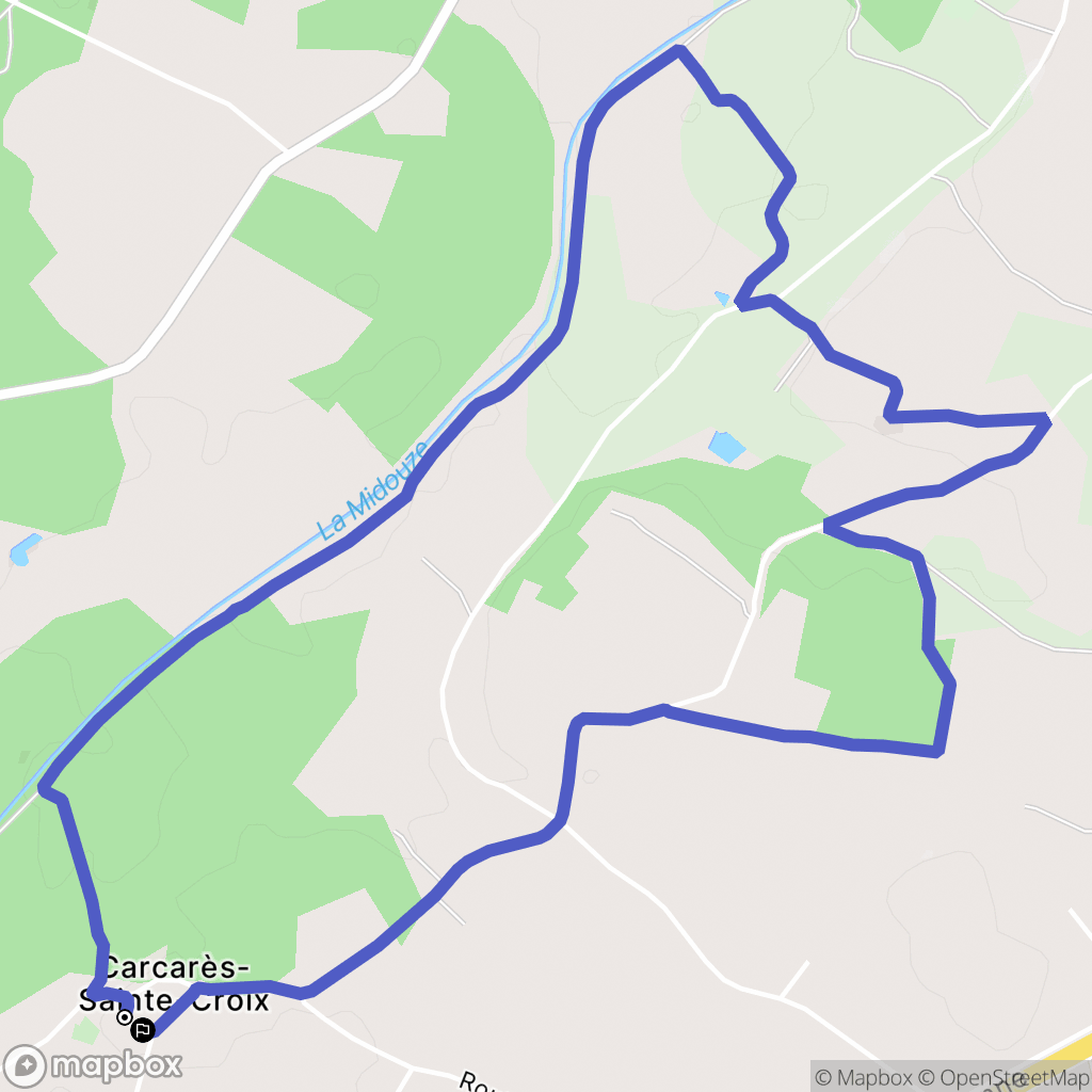Carcarès-Sainte-Croix : carte du parcours de randonnée - France