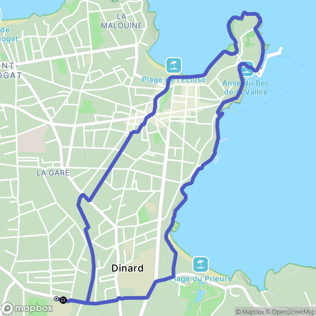 Dinard : carte du parcours de randonnée - France