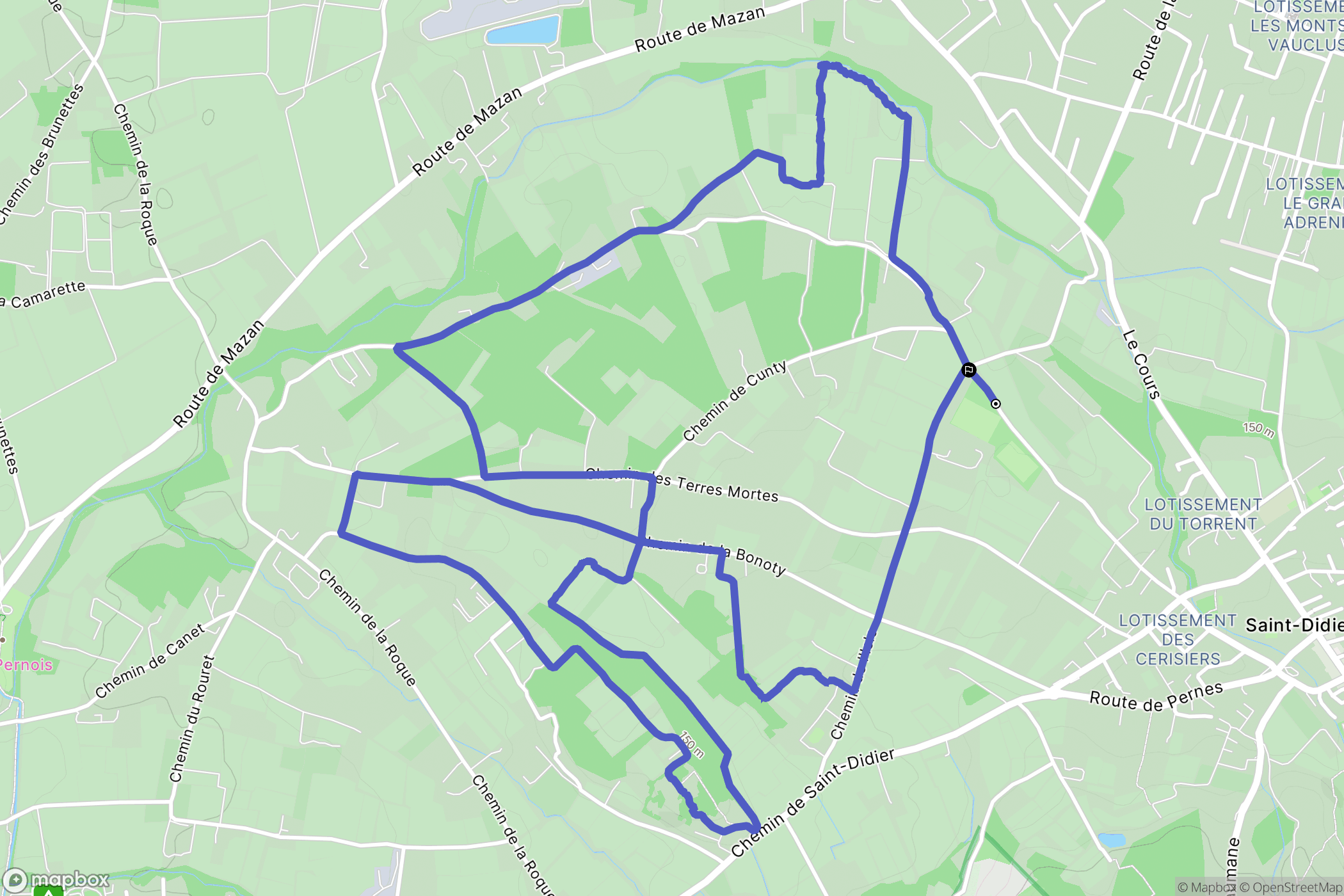 Pernes-les-Fontaines : carte du parcours de randonnée - France