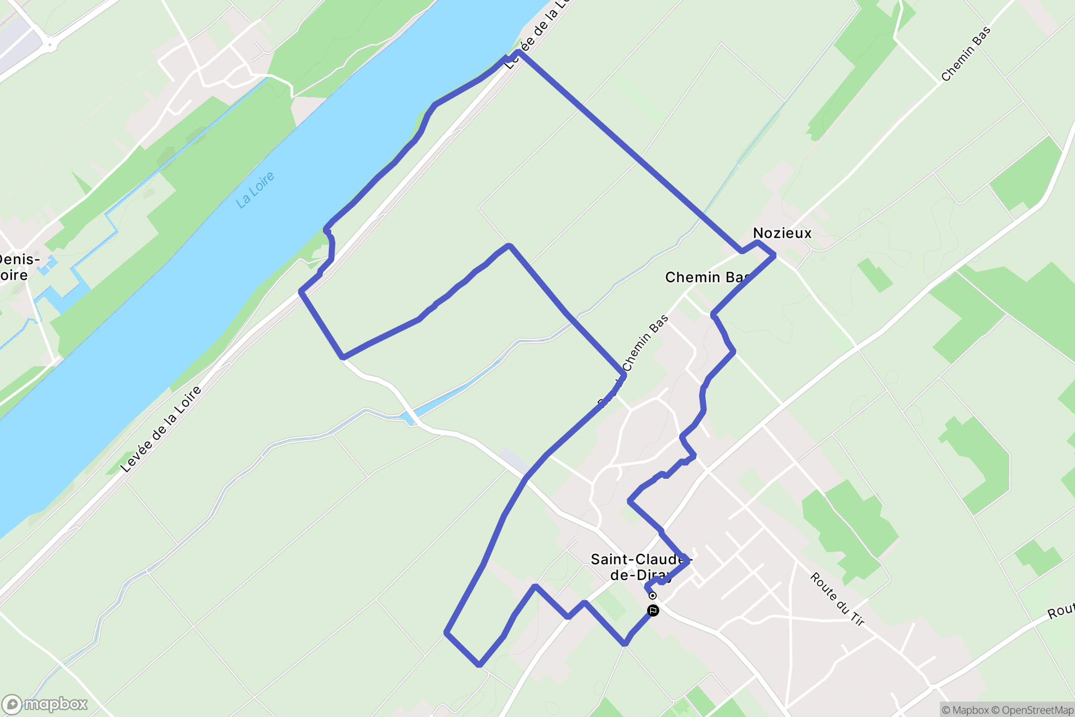 Saint-Claude-de-Diray : carte du parcours de randonnée - France