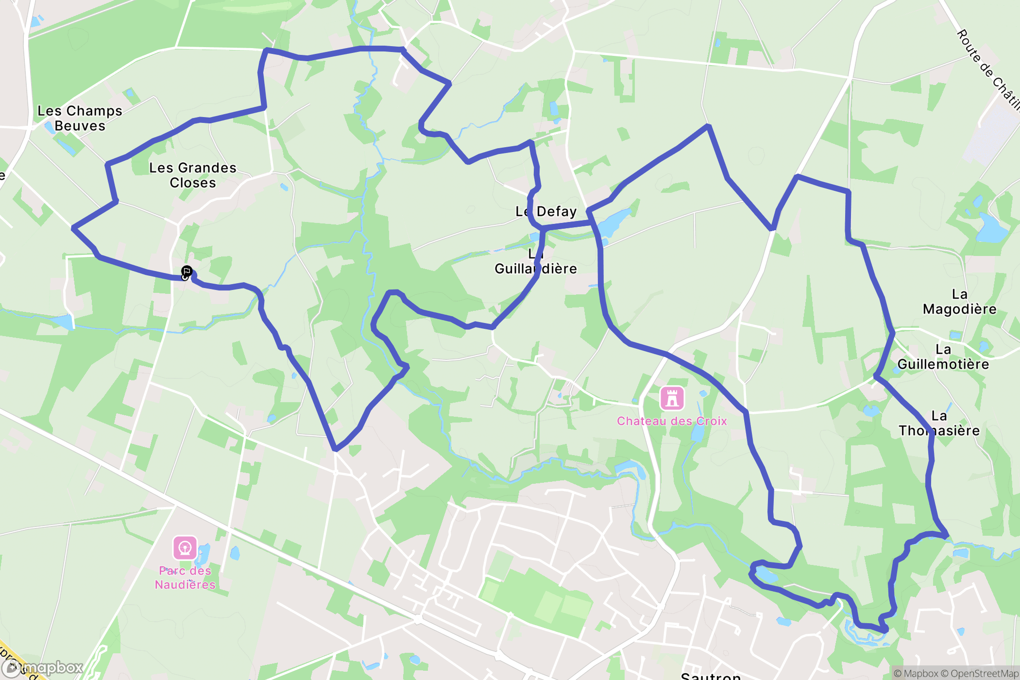 Sautron : carte du parcours de randonnée - France