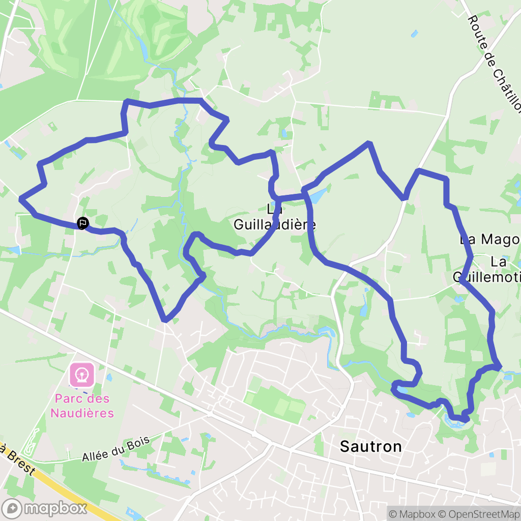 Sautron : carte du parcours de randonnée - France