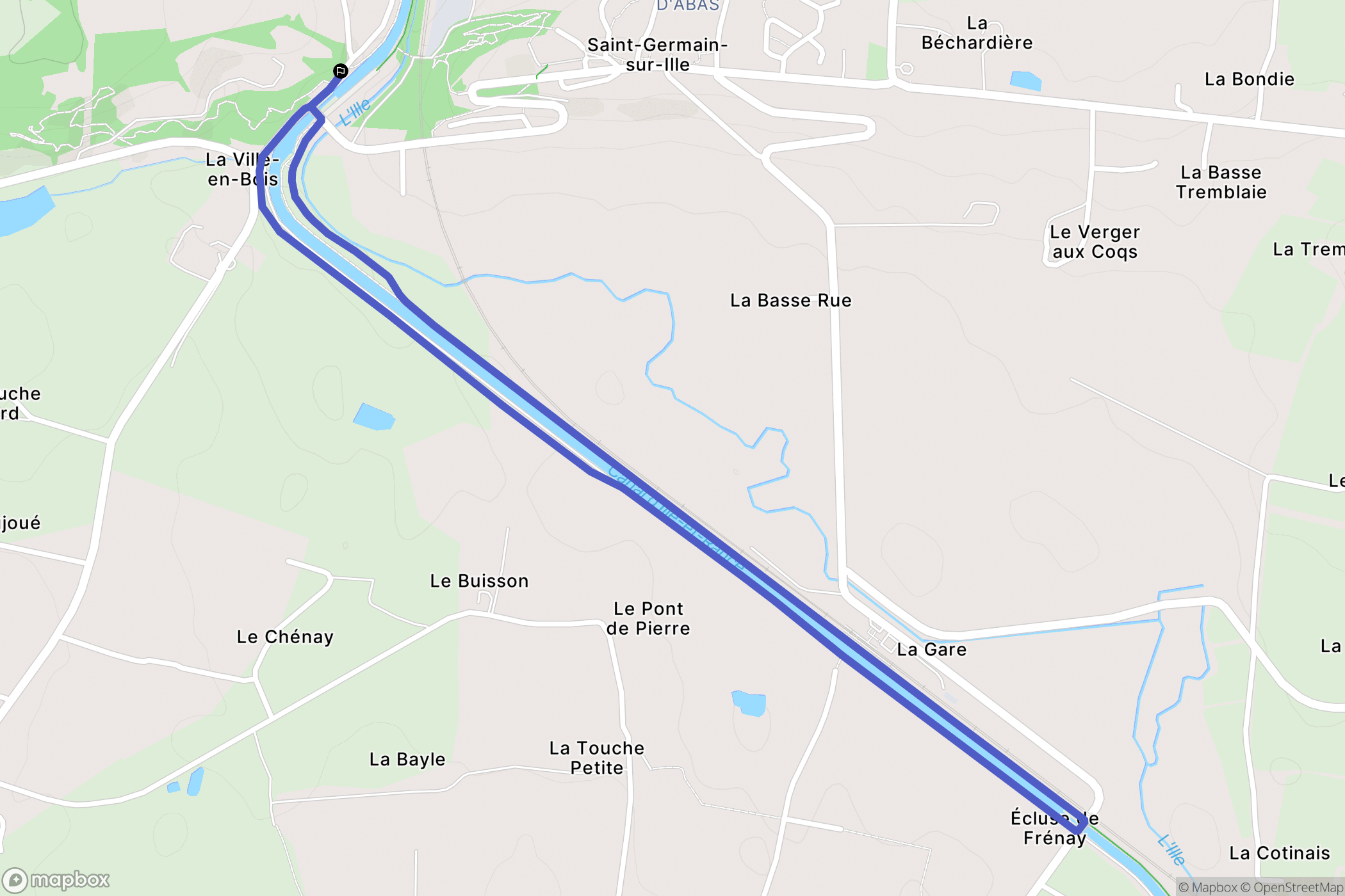Saint-Germain-sur-Ille : carte du parcours de randonnée - France