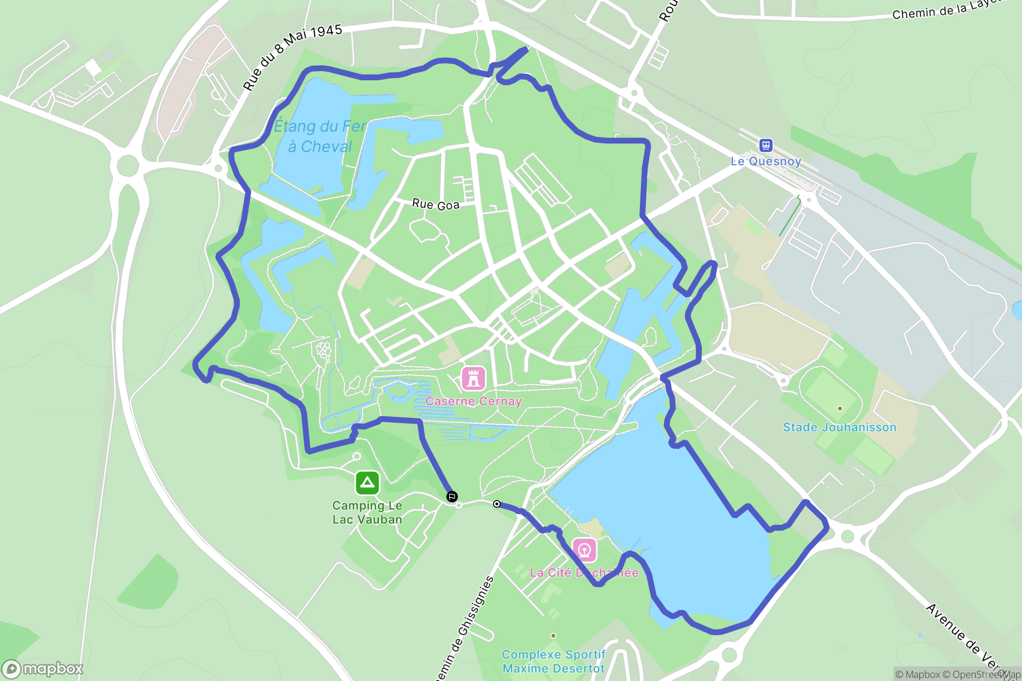 Le Quesnoy : carte du parcours de randonnée - France