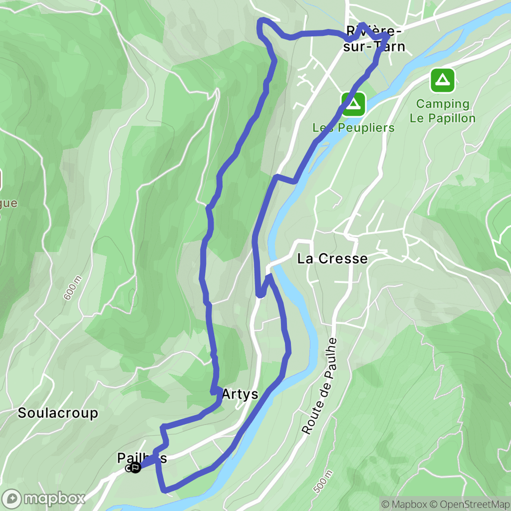 Compeyre : carte du parcours de randonnée - France