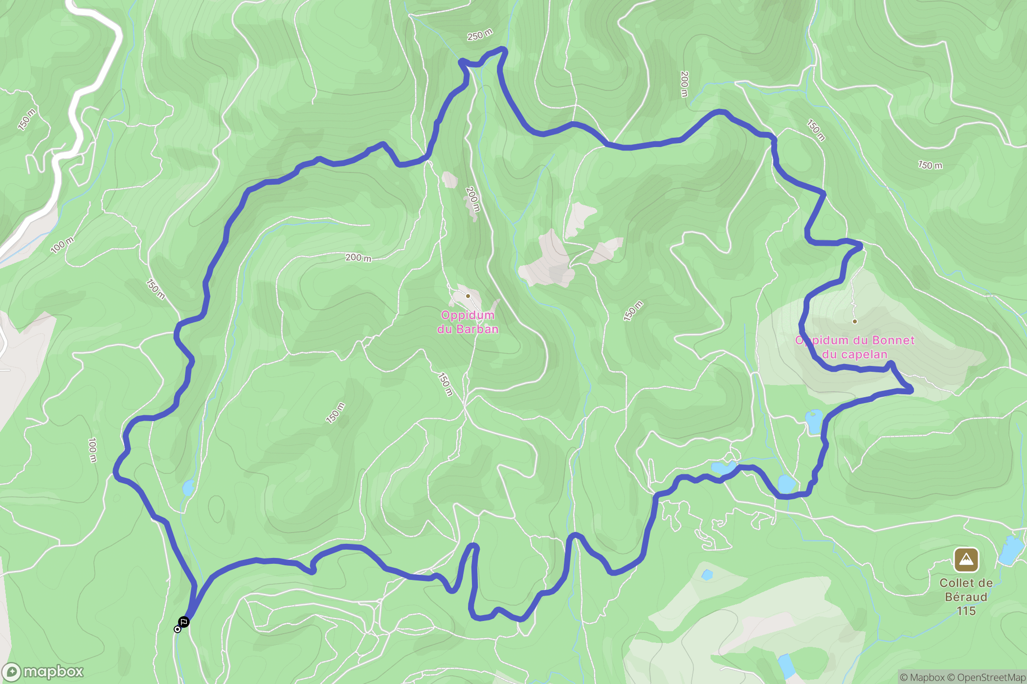 Fréjus : carte du parcours de randonnée - France