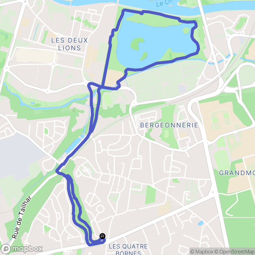 Joué-lès-Tours : carte du parcours de randonnée - France