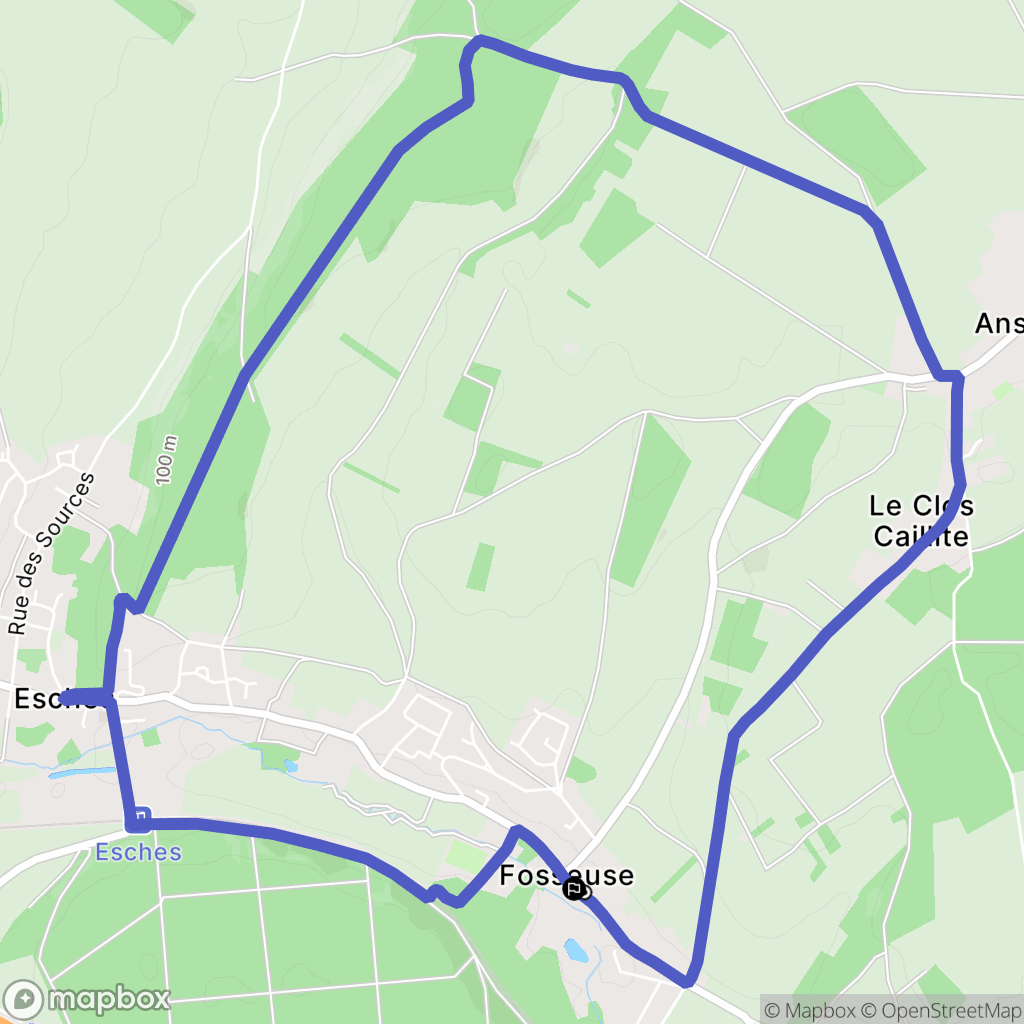 Bornel : carte du parcours de randonnée - France