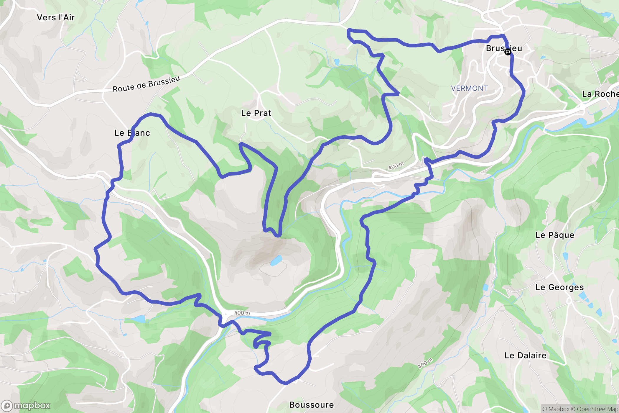 Brussieu : carte du parcours de randonnée - France