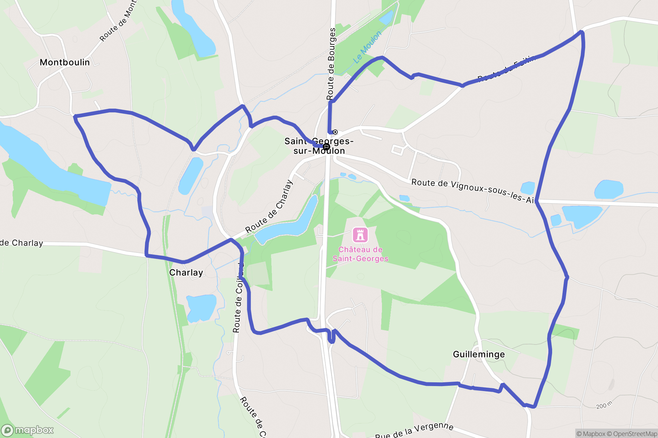 Saint-Georges-sur-Moulon : carte du parcours de randonnée - France