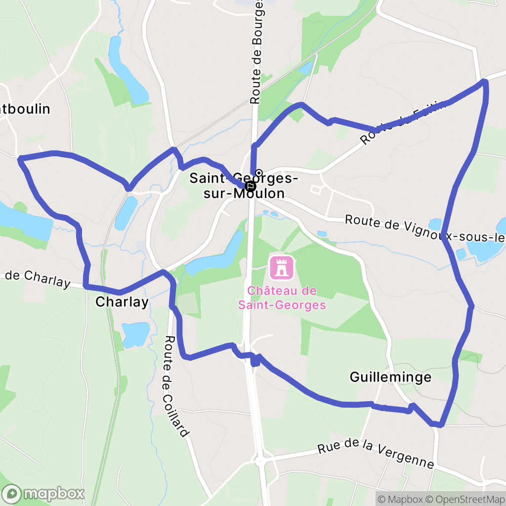 Saint-Georges-sur-Moulon : carte du parcours de randonnée - France