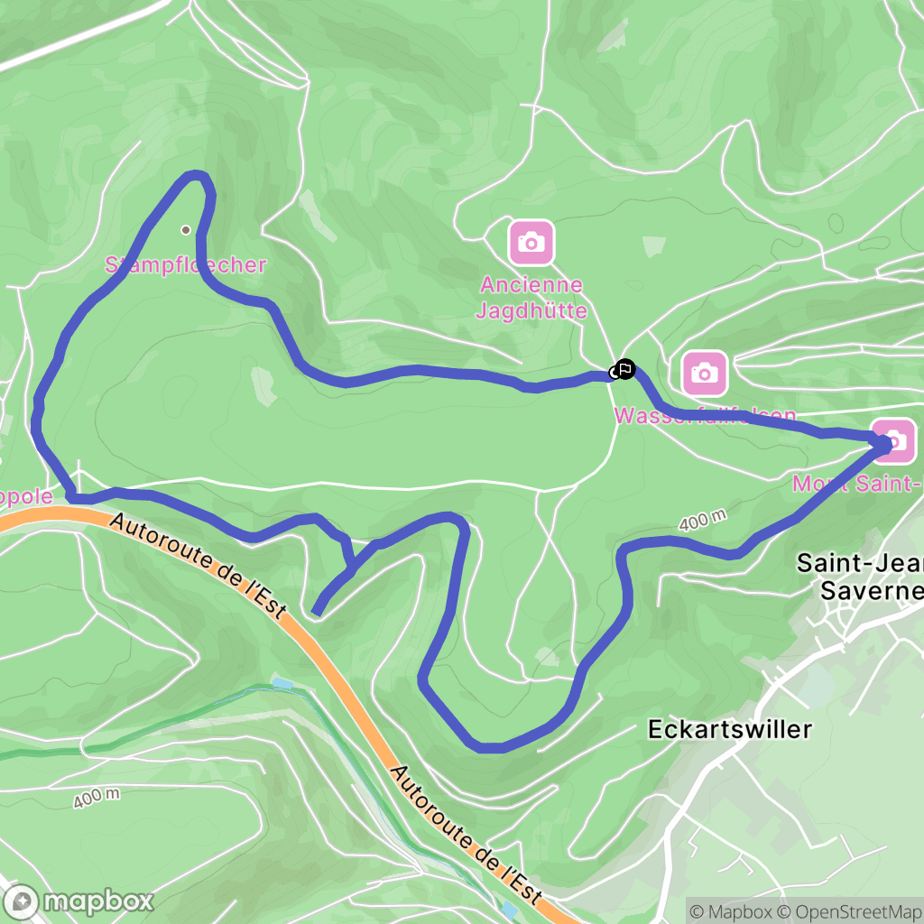 Saint-Jean-Saverne : carte du parcours de randonnée - France