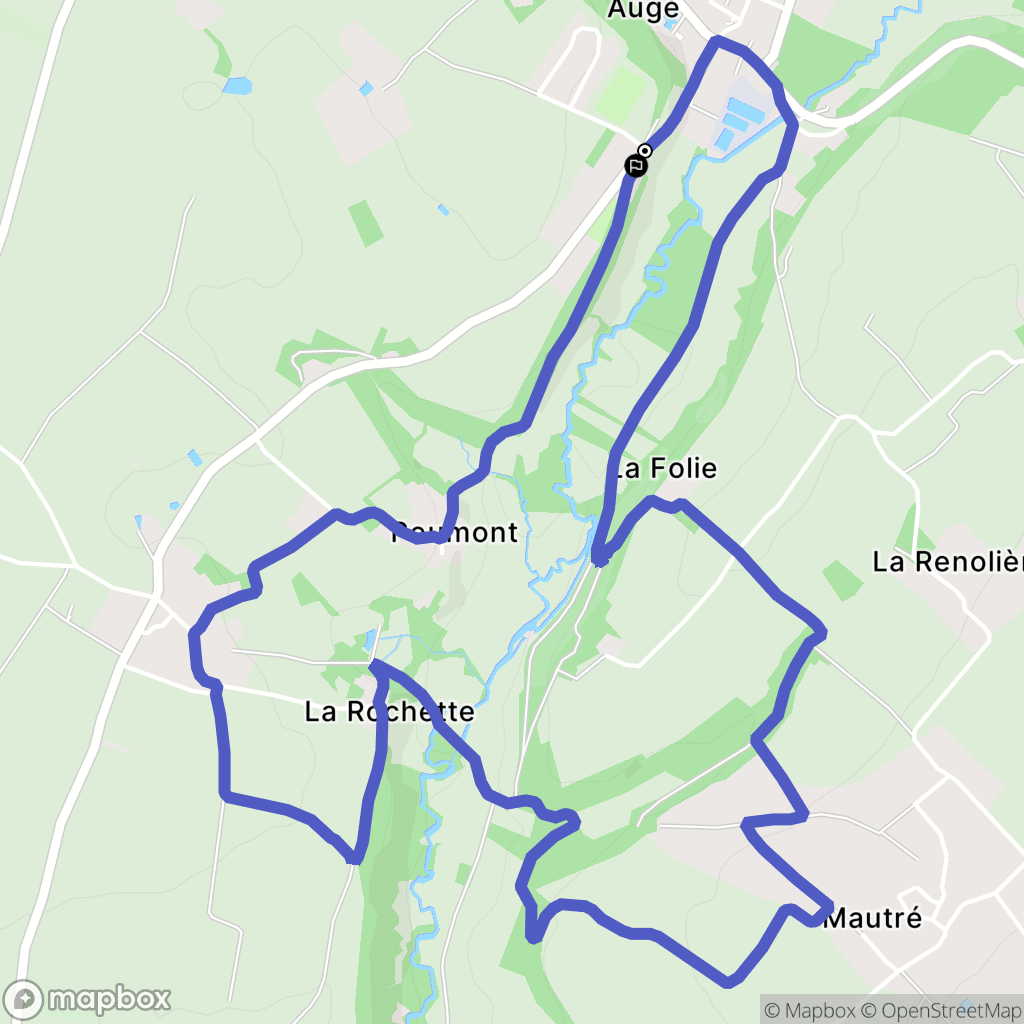 Auge : carte du parcours de randonnée - France