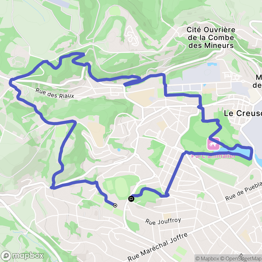 Le Creusot : carte du parcours de randonnée - France