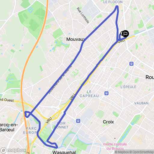 Tourcoing : carte du parcours de randonnée - France