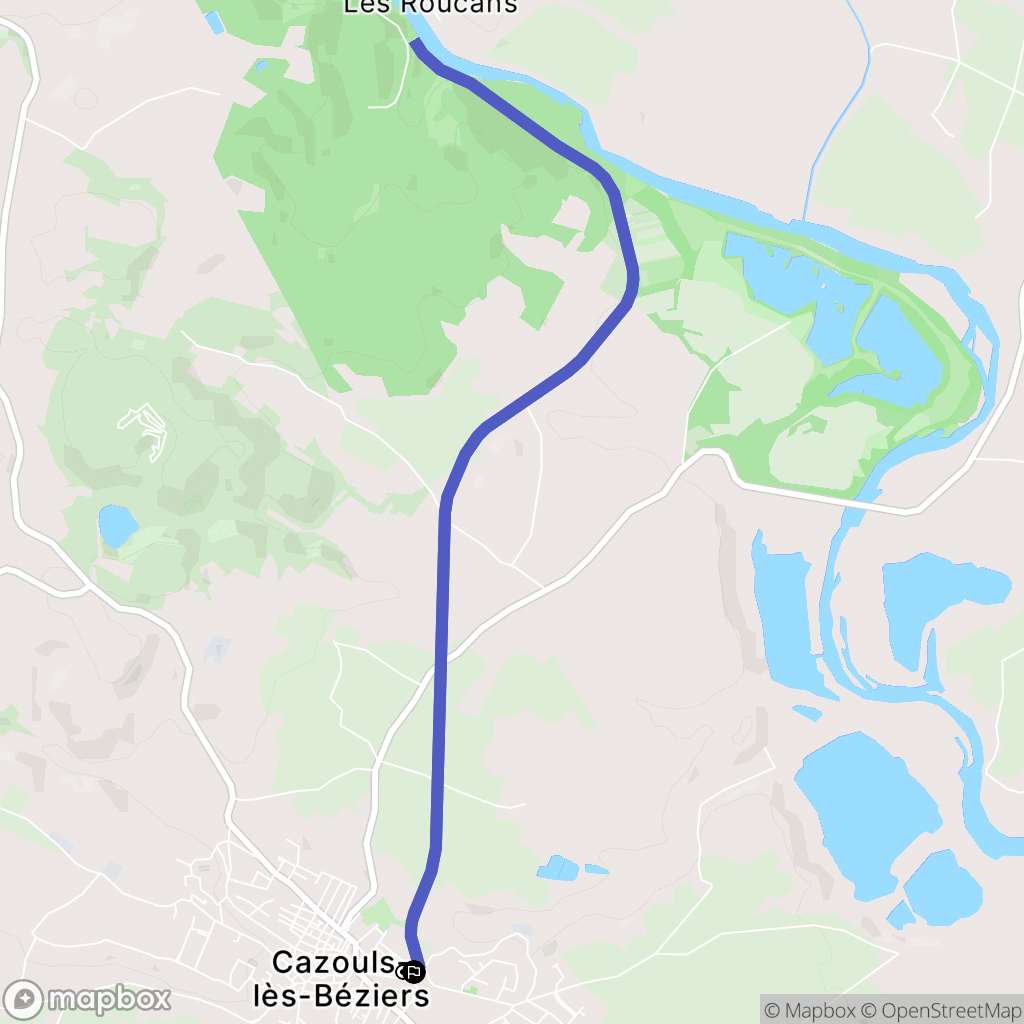 Cazouls-lès-Béziers : carte du parcours de randonnée - France