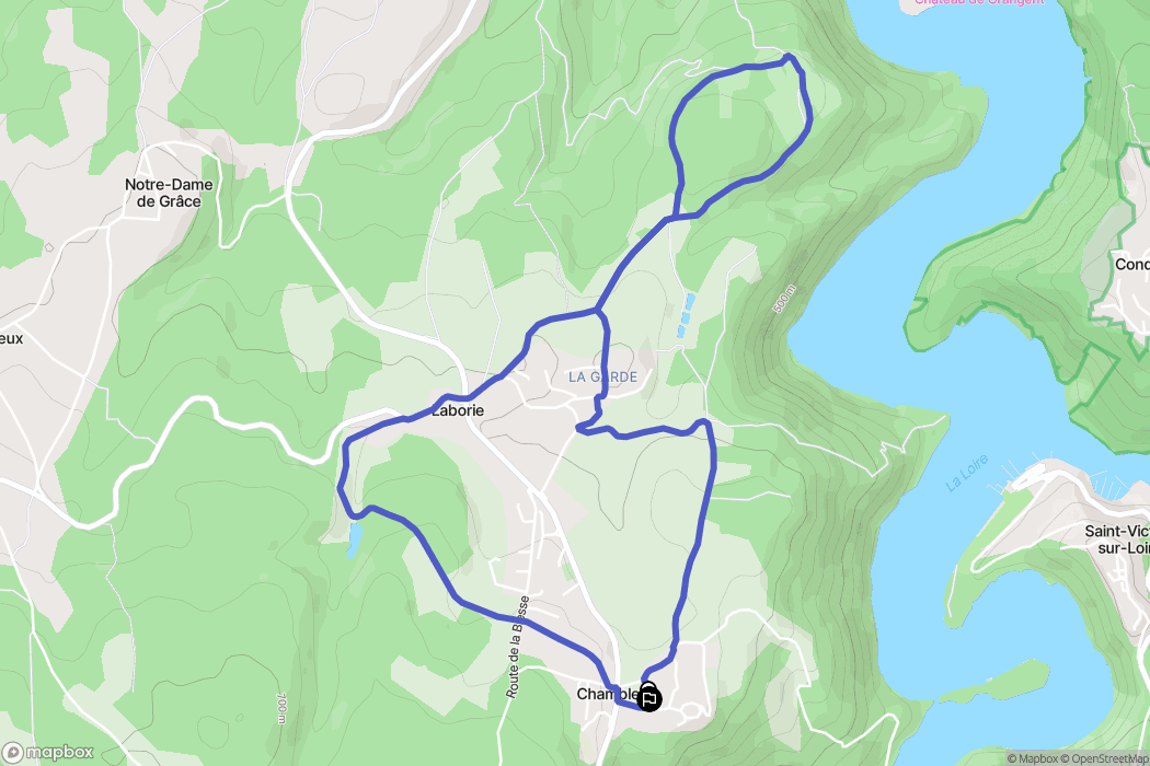 Chambles : carte du parcours de randonnée - France